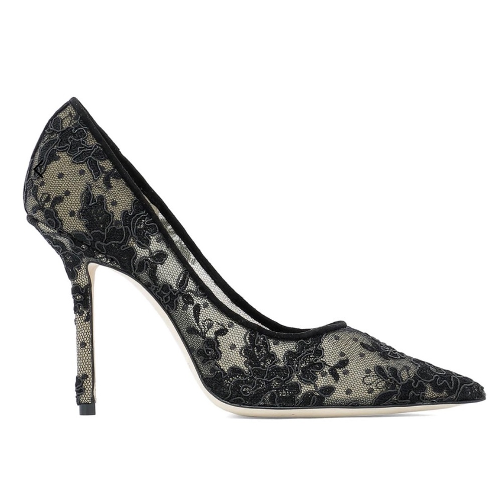 *NIB❗️Jimmy Choo Black Floral Love Lace Pumps - Picture 3 of 11